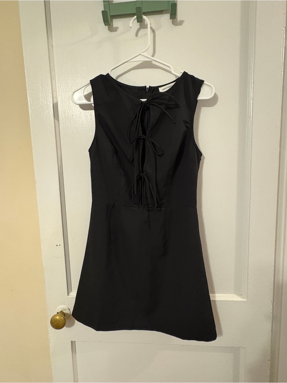 Another Girl Black Tie Front Mini Dress Size XS - Picture 6 of 9